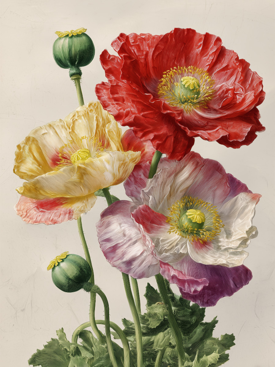 Feurige Mohnblumen, Symbol für Lebendigkeit und Freiheit