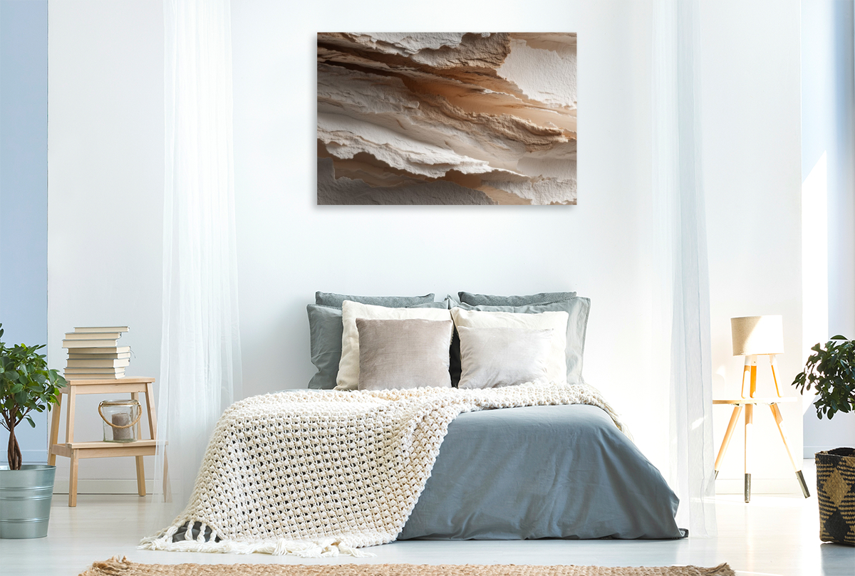 Struktur und Fläche, moderne Kunst in Sandfarben