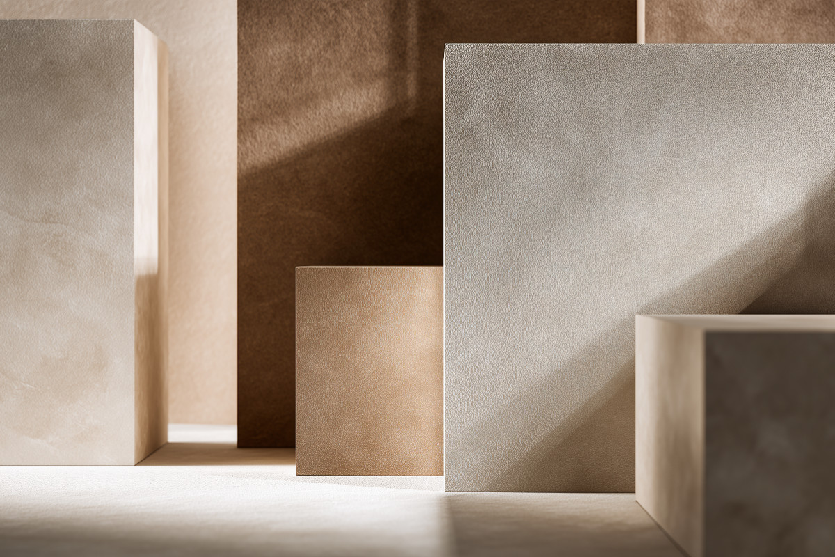 Beige Farbfelder, ruhige Harmonie in klaren Formen