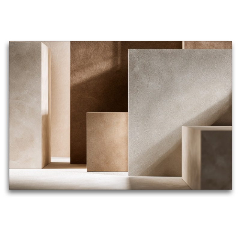 Beige Farbfelder, ruhige Harmonie in klaren Formen