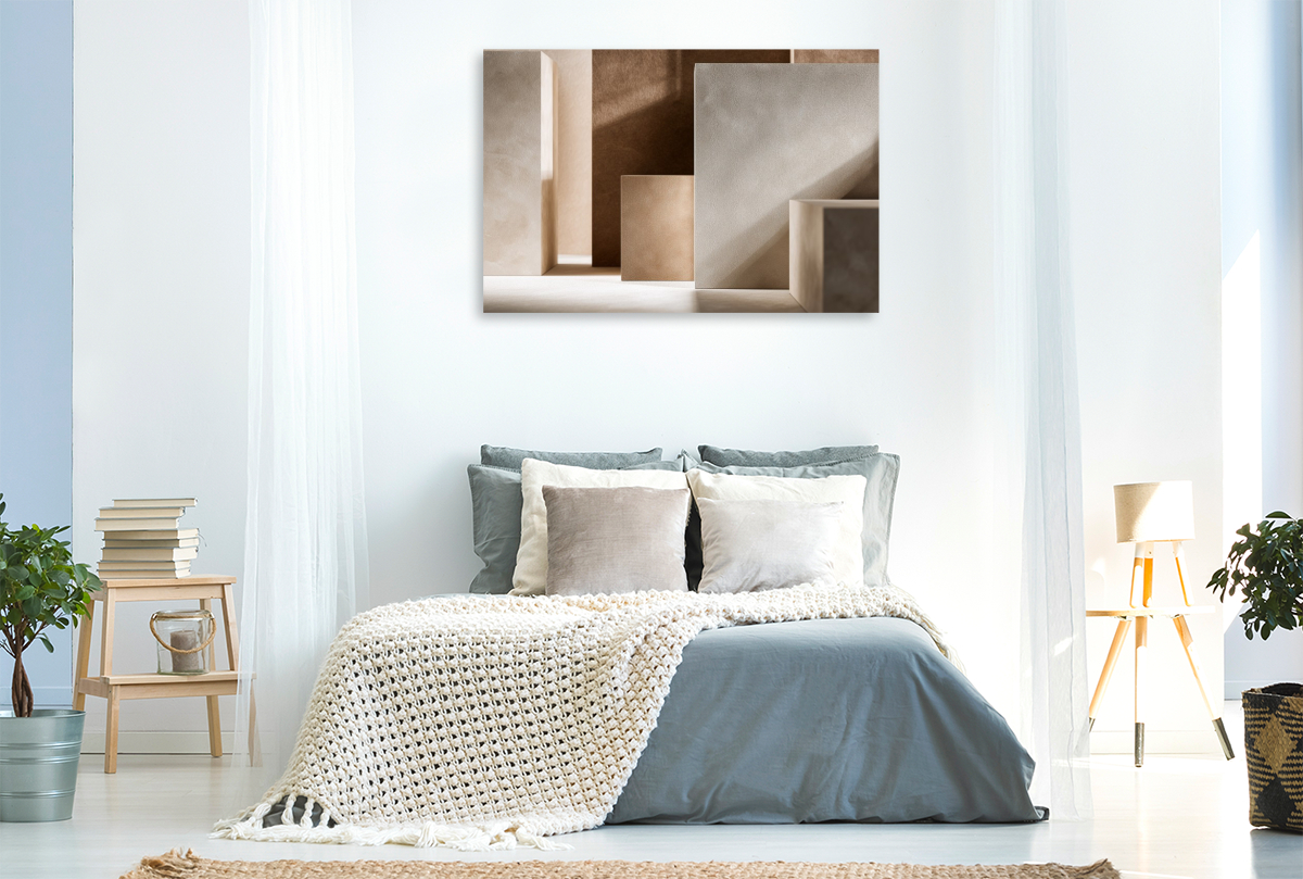 Beige Farbfelder, ruhige Harmonie in klaren Formen
