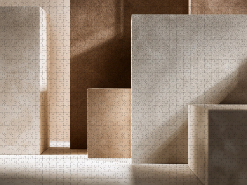 Beige Farbfelder, ruhige Harmonie in klaren Formen