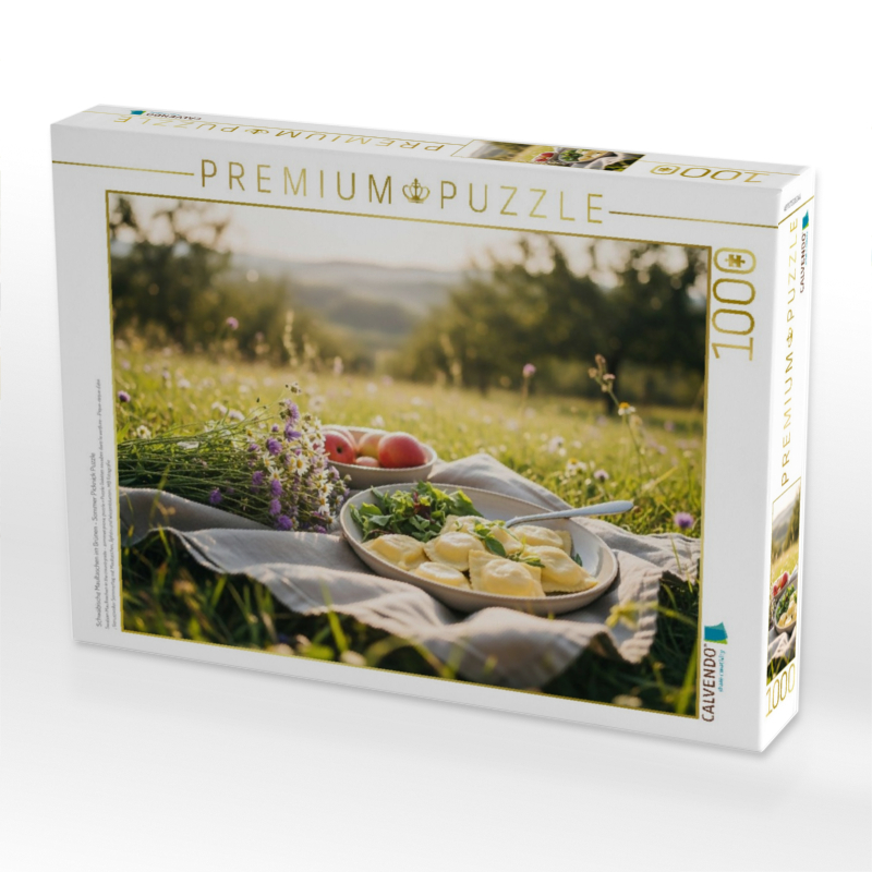 Schwäbische Maultaschen im Grünen - Sommer Picknick Puzzle