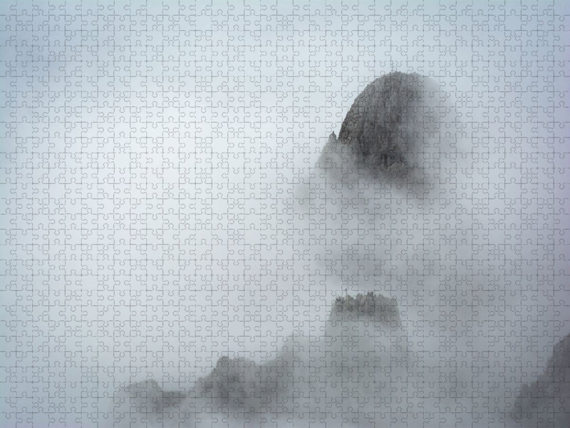 Karwendelköpfe im Nebel