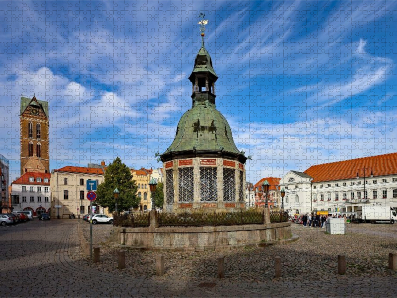 Die Wasserkunst auf dem Wismarer Marktplatz