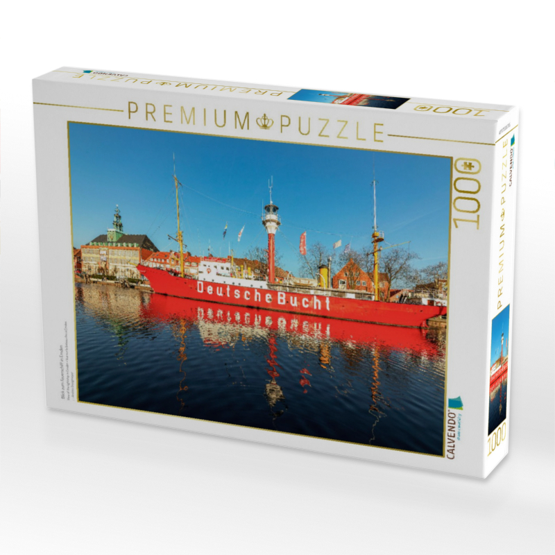 Blick zum Feuerschiff in Emden