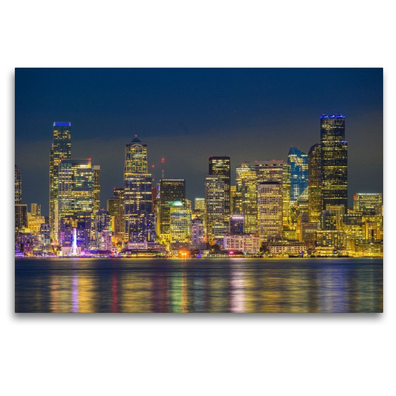 Skyline von Seattle bei Nacht