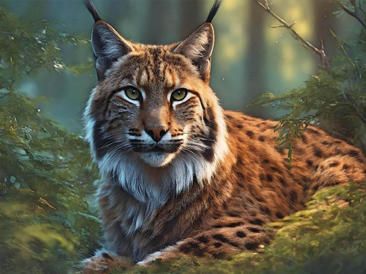 Luchs beobachtet sein Revier