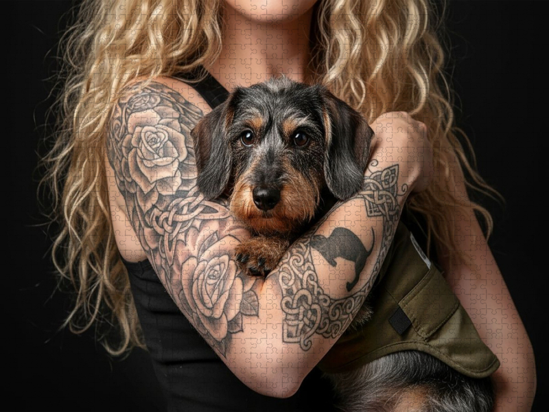 Schau, schau, ein hübsches Rauhaardackel-Mädel.