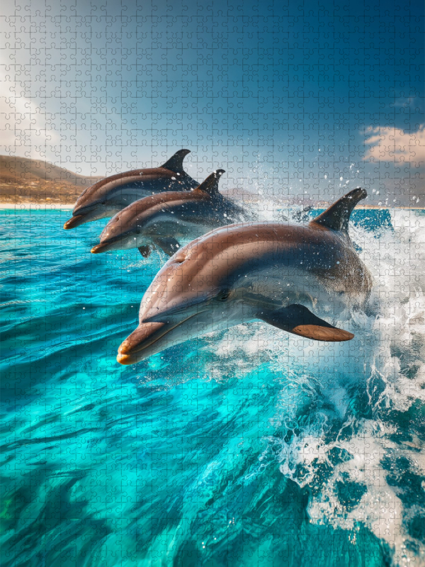 Delfine im türkisblauen Meer