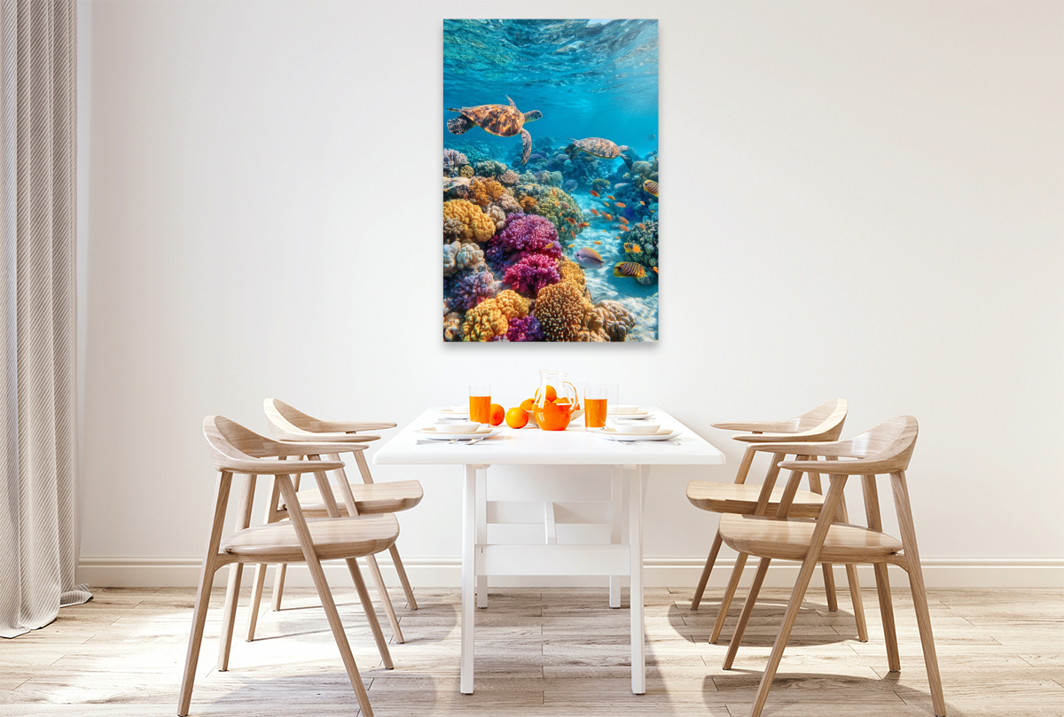 Korallenriff mit Meeresschildkröten