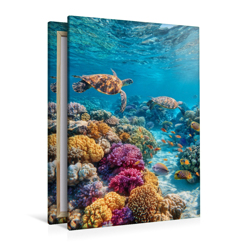 Korallenriff mit Meeresschildkröten