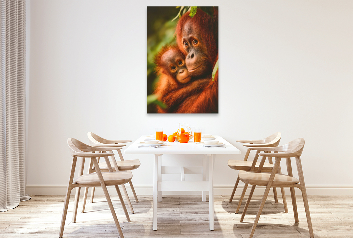 Orang-Utan mit Jungtier