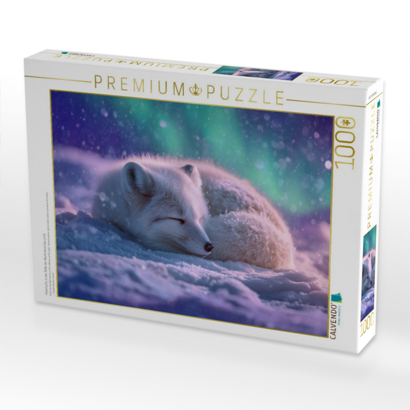 Polarfuchs, in der Stille der Nacht tanzt das Licht