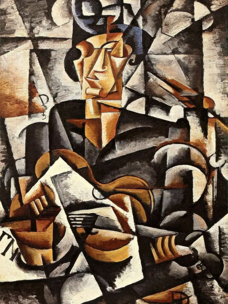 Frau mit Gitarre, 1915