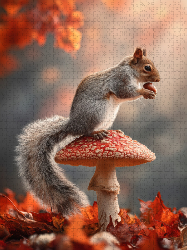 Ein König auf seinem Herbstthron, das Leben ist ein Nussabenteuer