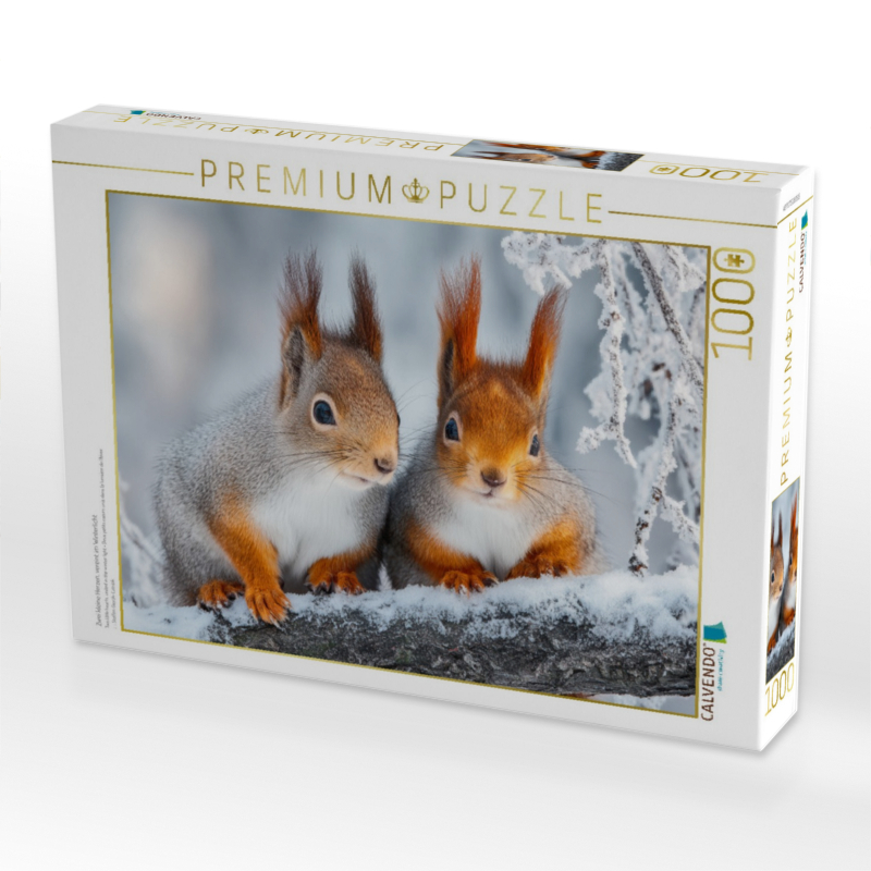 Zwei kleine Herzen, vereint im Winterlicht