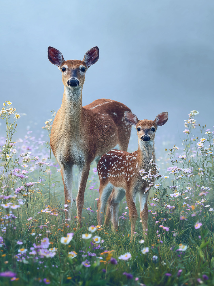 Zart wie der Morgenwind, das Rehkitz tanzt durch den Juni