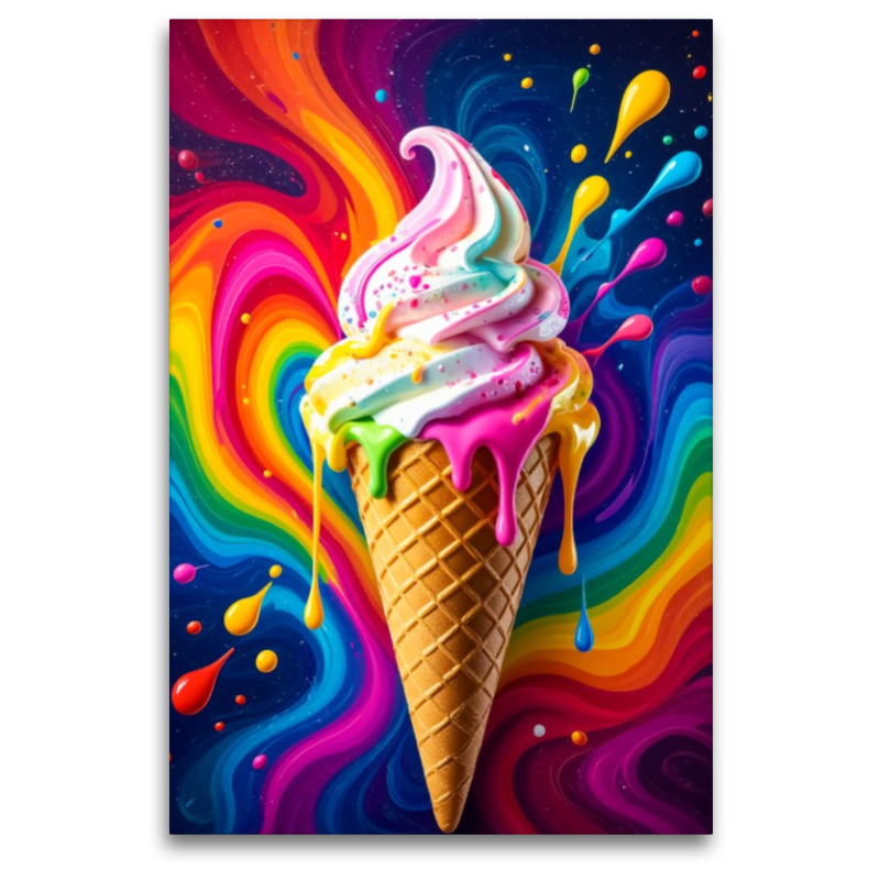 Eiscreme im Regenbogenrausch