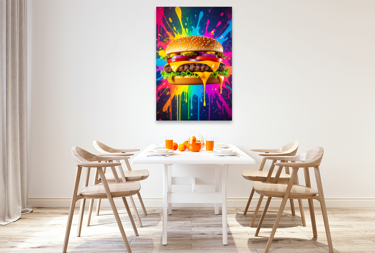 Cheeseburger im Farbflash