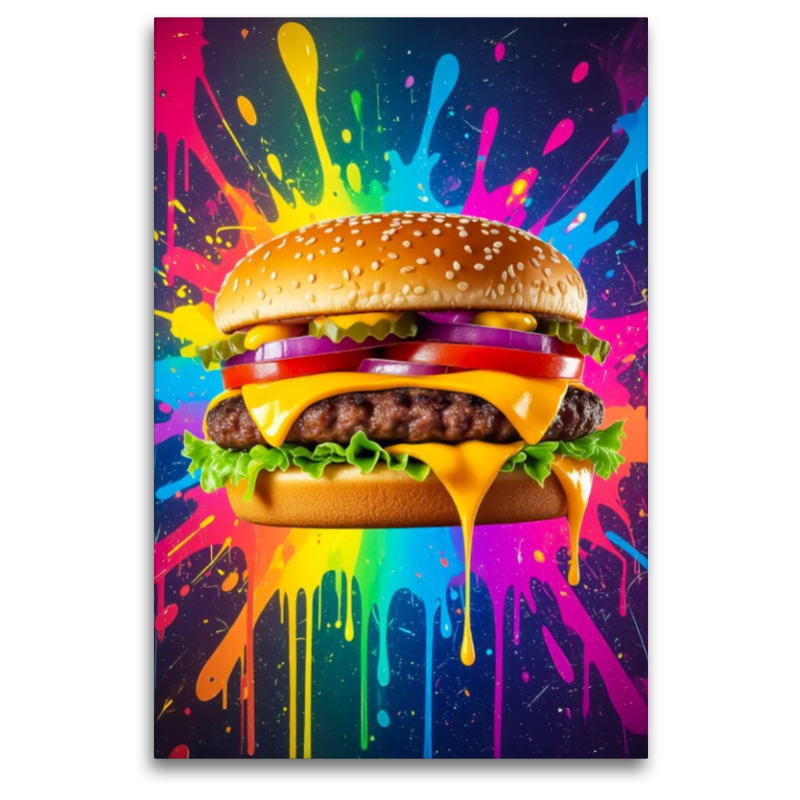 Cheeseburger im Farbflash