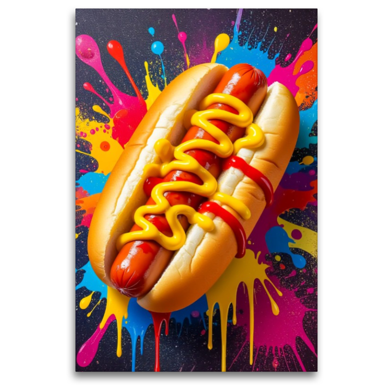 Hot Dog im Farbsturm