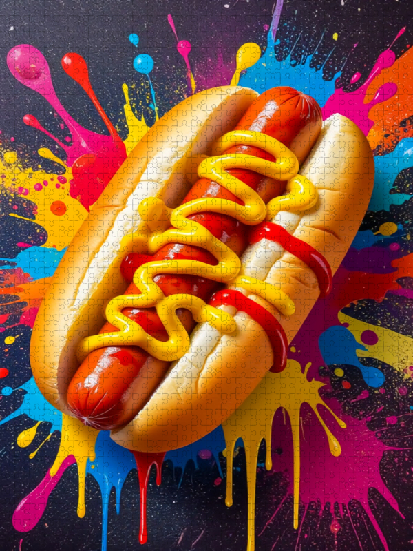 Hot Dog im Farbsturm