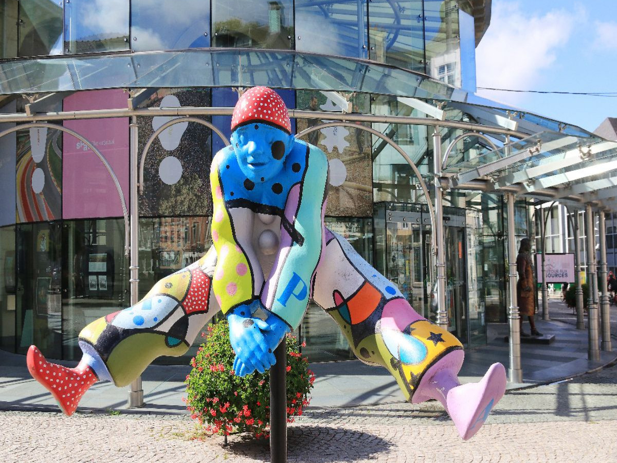 Der Pierrot, das charakteristische Logo von Spa in Belgien