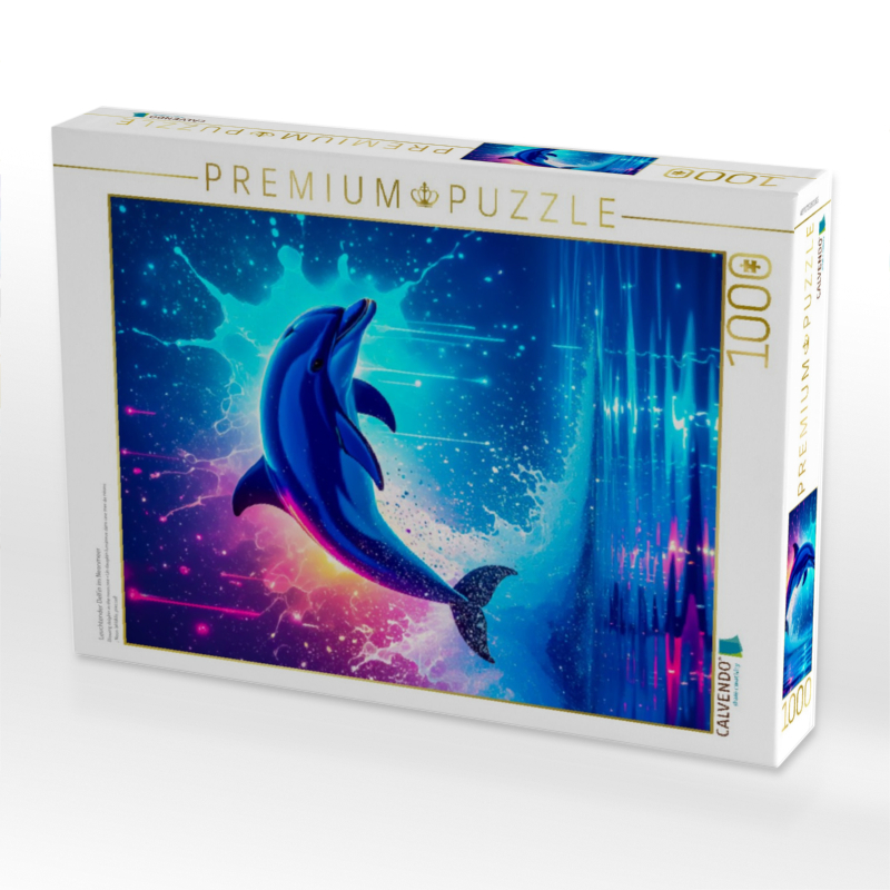 Leuchtender Delfin im Neonmeer