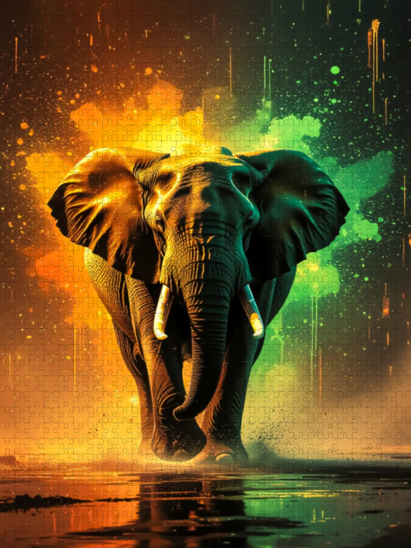 Elefant in bunten Farben