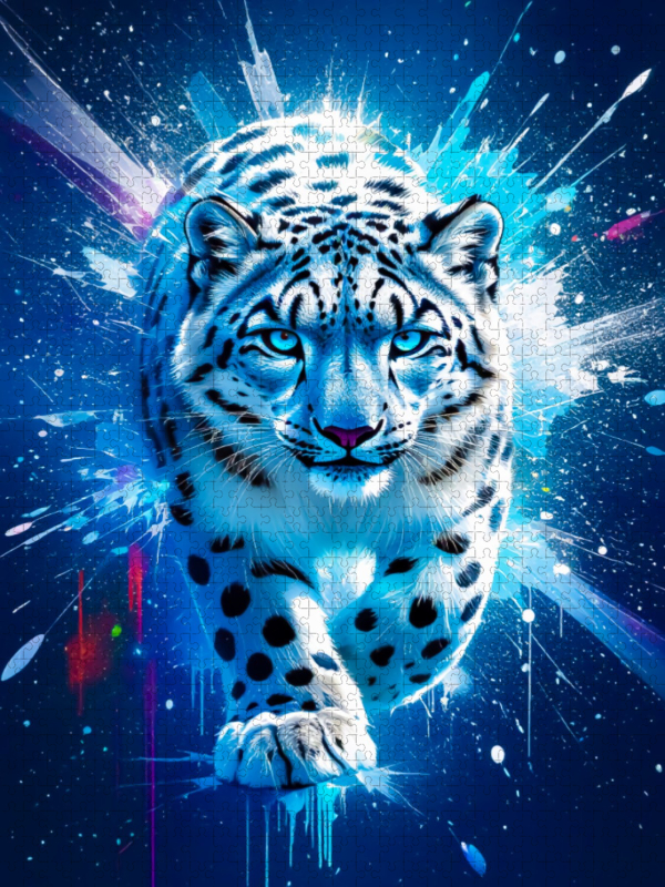 Schneeleopard im Sternenleuchten