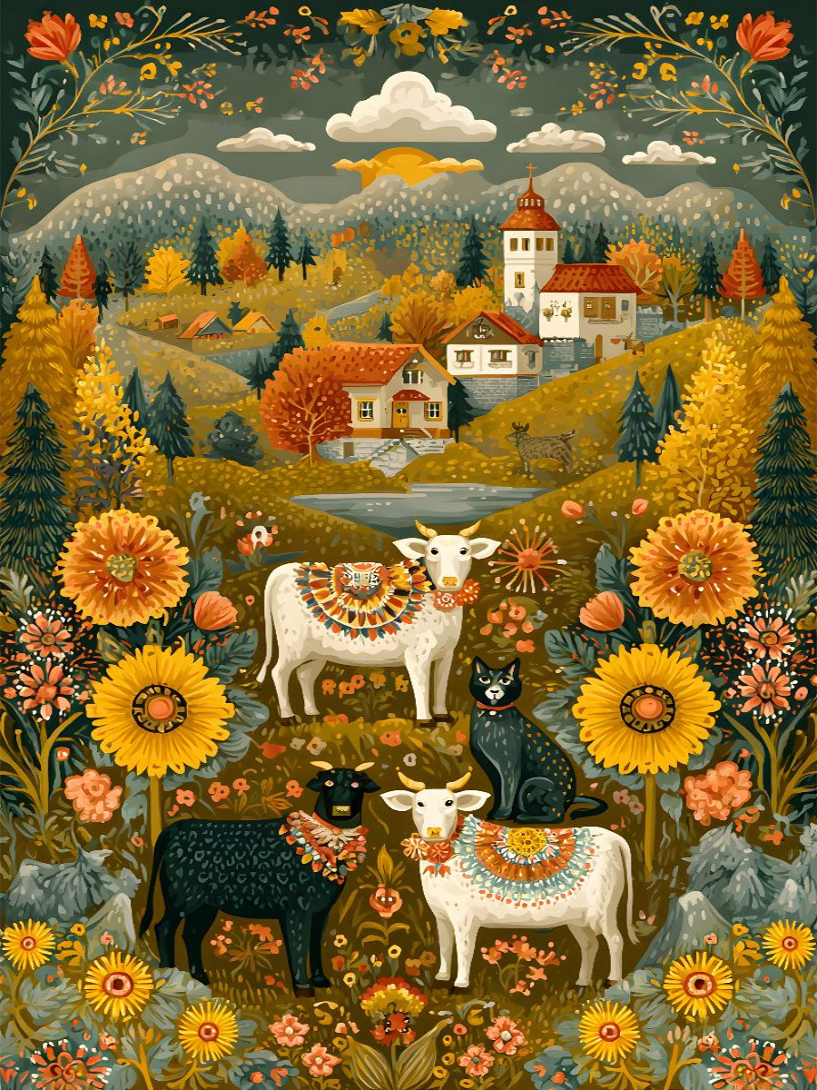 Ein Motiv aus dem Kalender 'Folk Art Seasons'