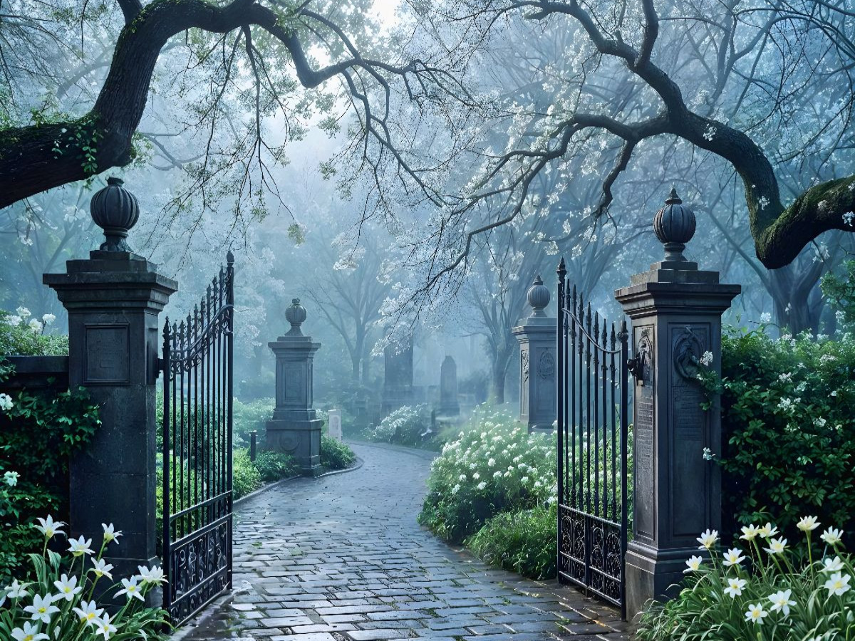 Das Tor zum Schweigen – Friedhof im Dämmerlicht