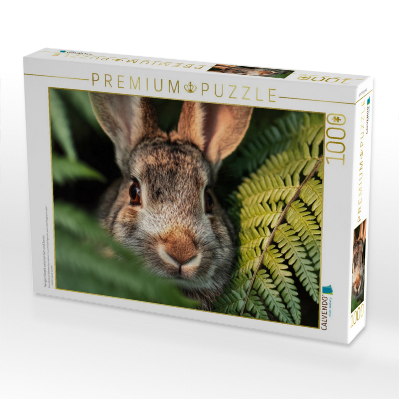 Neugier blinzelt zwischen Farn und Sonne