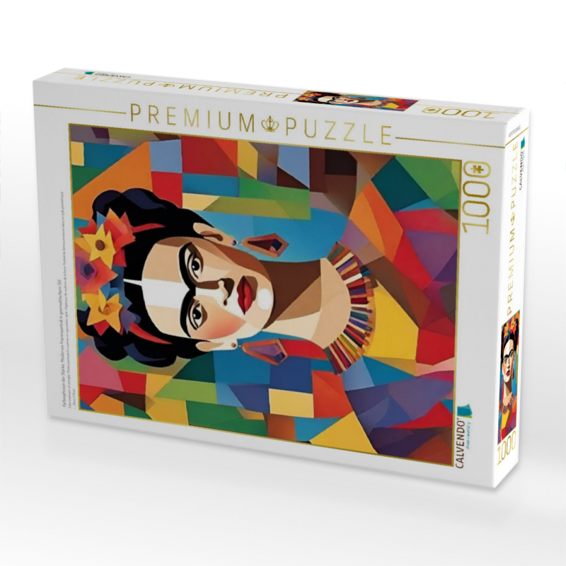 Farbexplosion der Stärke. Modernes Frauenporträt in geometrischem Stil