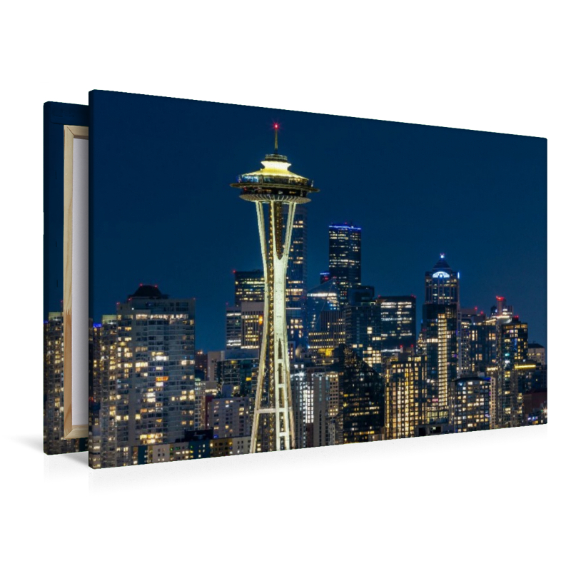Atemberaubende Skyline von Seattle zur blauen Stunde