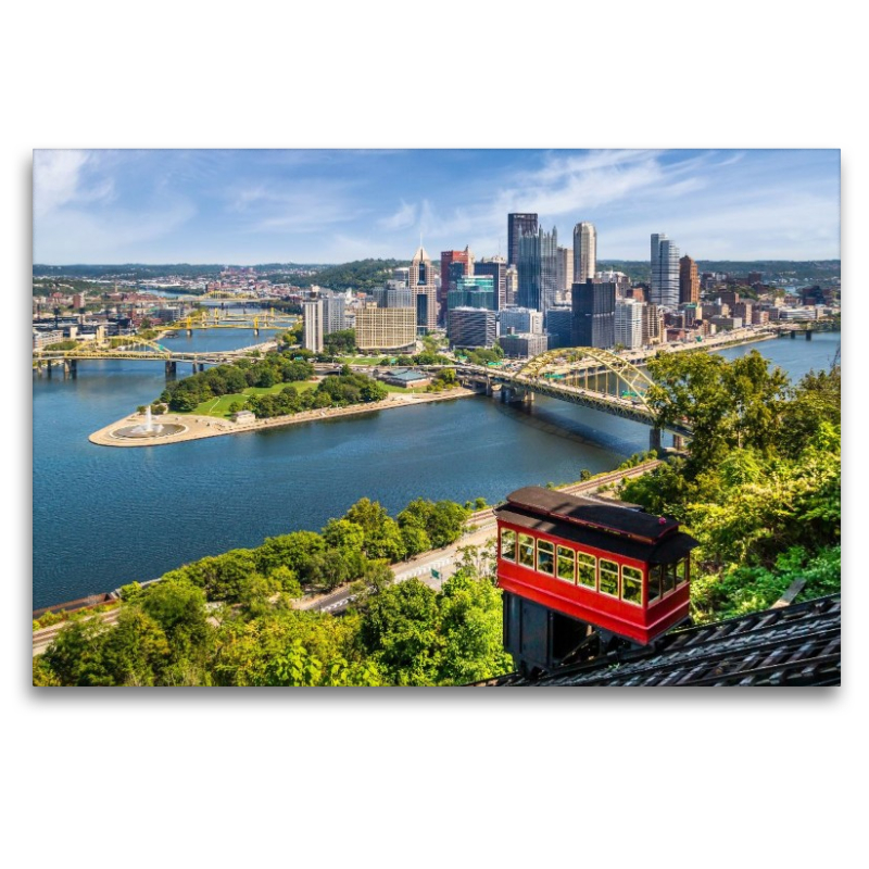 Imposante Pittsburgh Skyline mit Duquesne Incline