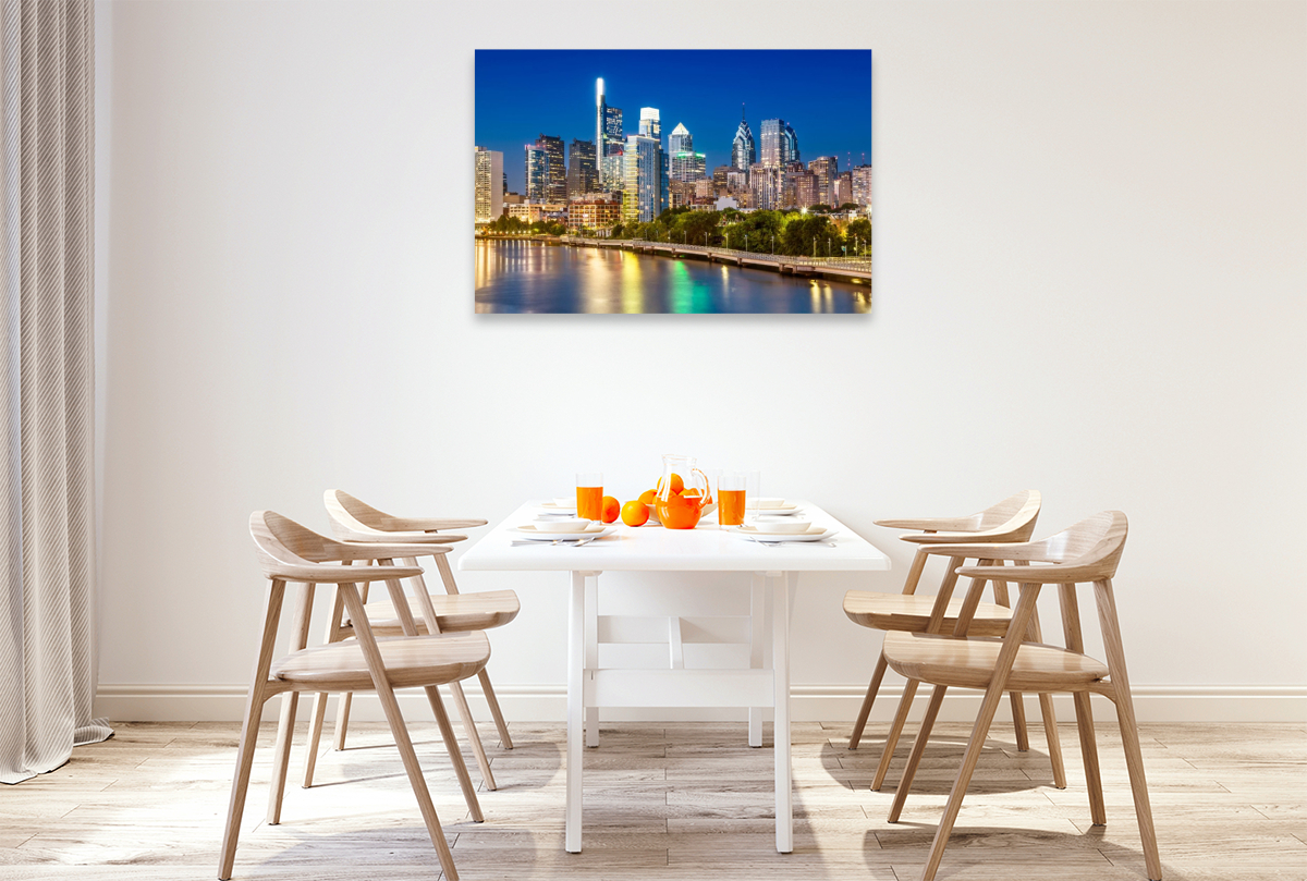 Blick von der South Street Bridge auf Downtown Philadelphia