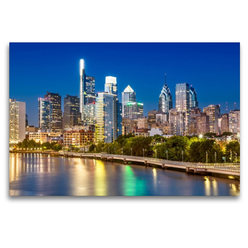 Blick von der South Street Bridge auf Downtown Philadelphia