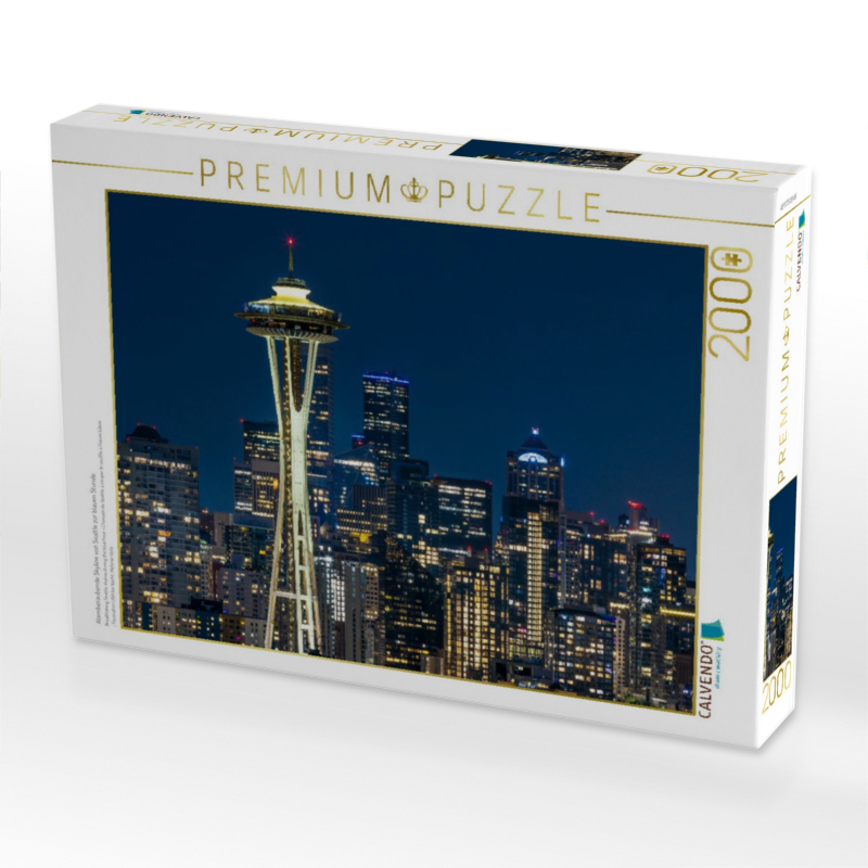 Atemberaubende Skyline von Seattle zur blauen Stunde