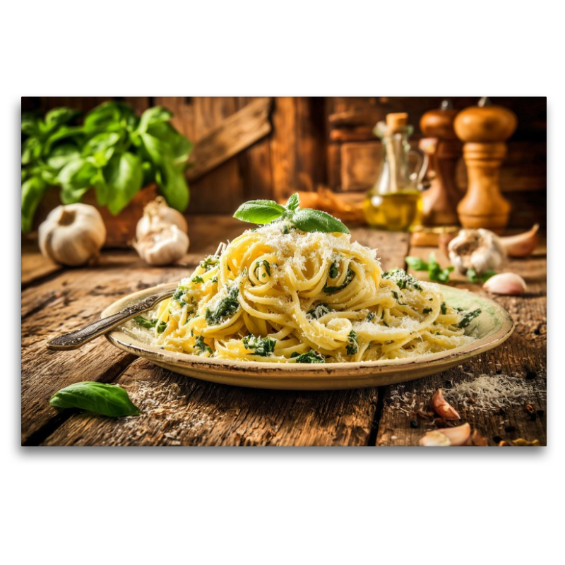 Italienische Pasta, Genuss auf rustikalem Teller