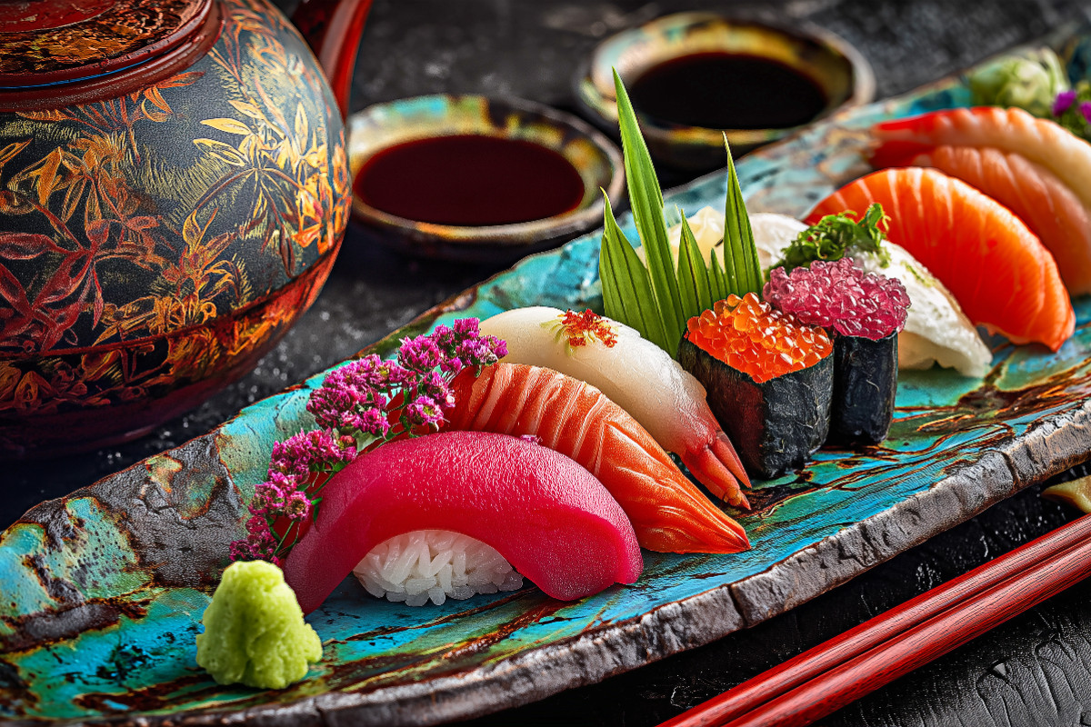 Sushi, farbenfrohe japanische Meisterwerke
