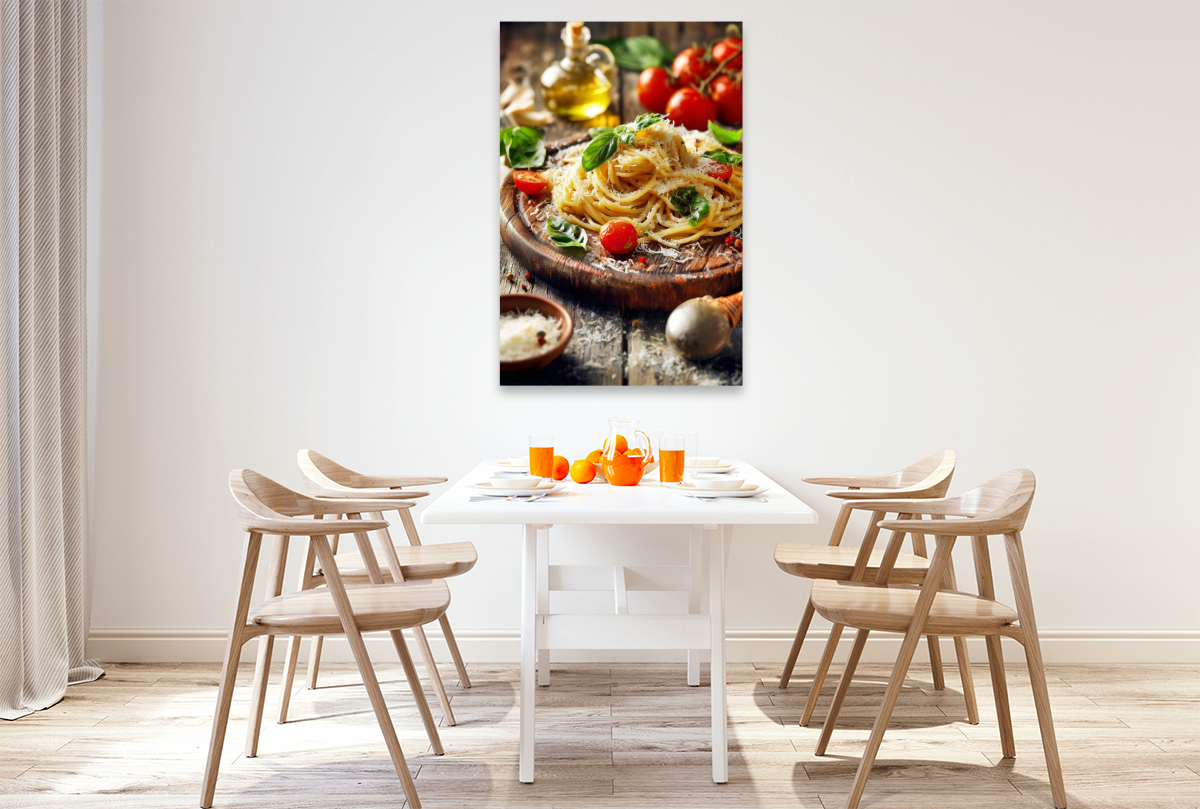 Pasta, al dente mit Basilikum & Parmesan