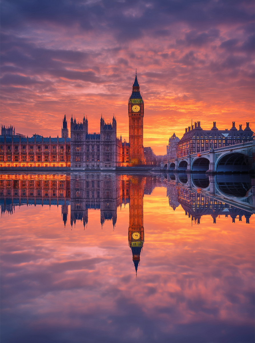London, klassische Skyline im Spiel der Wolken
