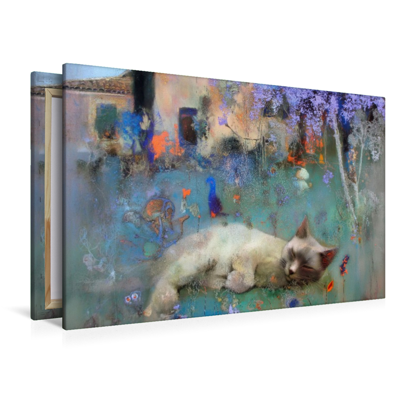 Schlummernde Katze im Garten