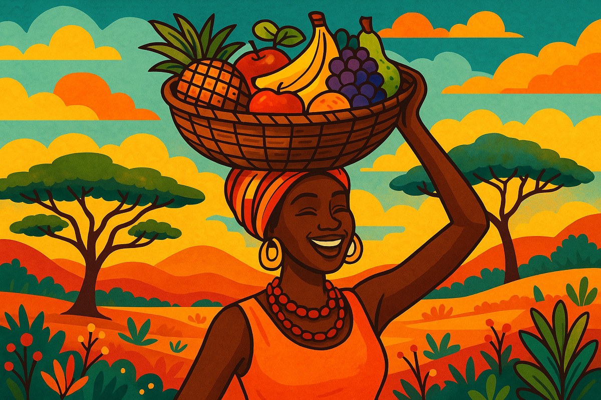 Frau mit Früchtekorb – Sonne, Stolz und Lebensfreude - Ein Motiv aus dem Kalender AFRIKA VIBES