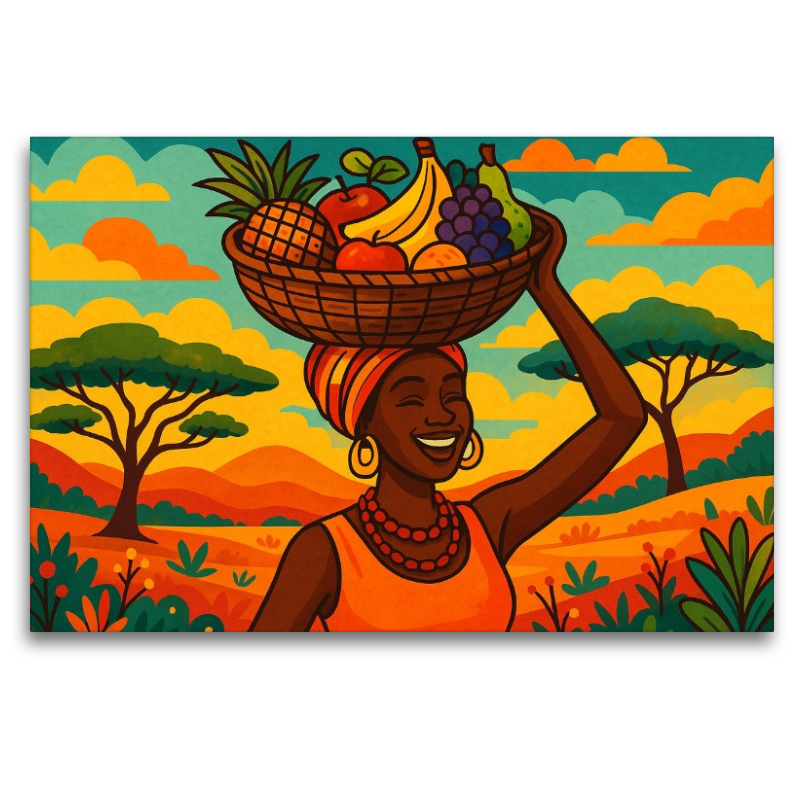 Frau mit Früchtekorb – Sonne, Stolz und Lebensfreude - Ein Motiv aus dem Kalender AFRIKA VIBES
