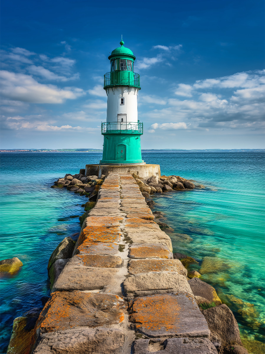 Das Meer schimmert in Türkis, der Himmel ruht in Blau