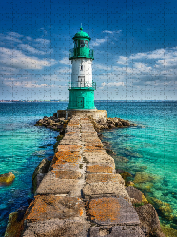 Das Meer schimmert in Türkis, der Himmel ruht in Blau