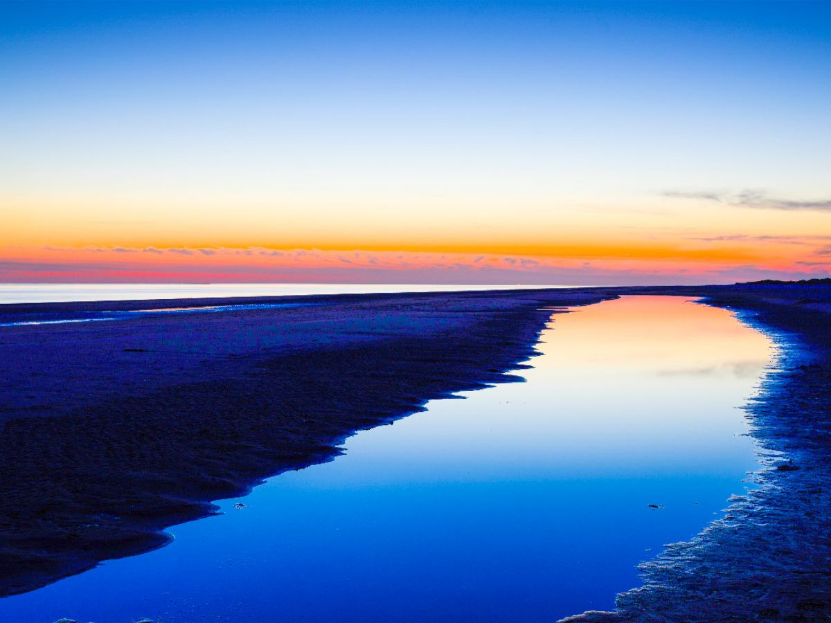 Kniepsand an der Westküste von Amrum nach Sonnenuntergang
